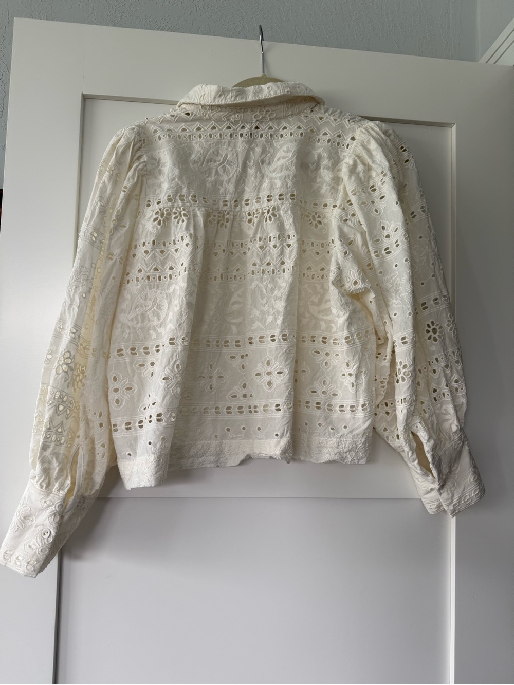 House of Harlow 1960 Cream Eyelet Lace Button-Up - Picture 5 of 5